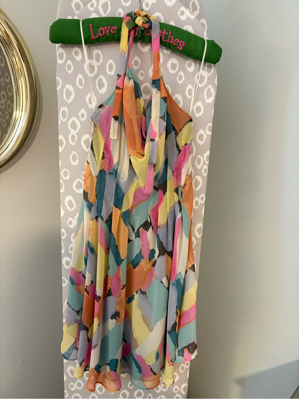 RACHEL Rachel Roy Multicolor Pastel Print Halter Dress